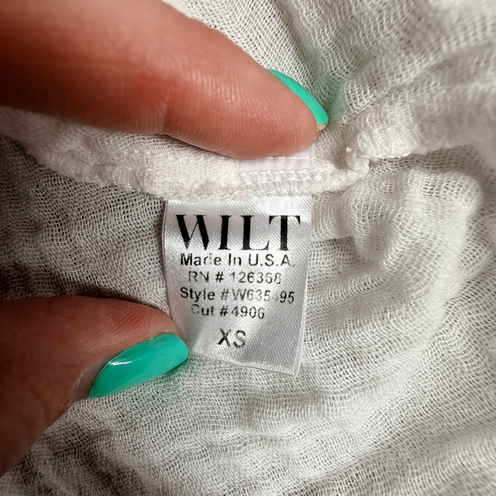 Wilt Women Tank Top Raw Hem Frayed Gauze XS White Cotton Made in USA - Picture 4 of 7